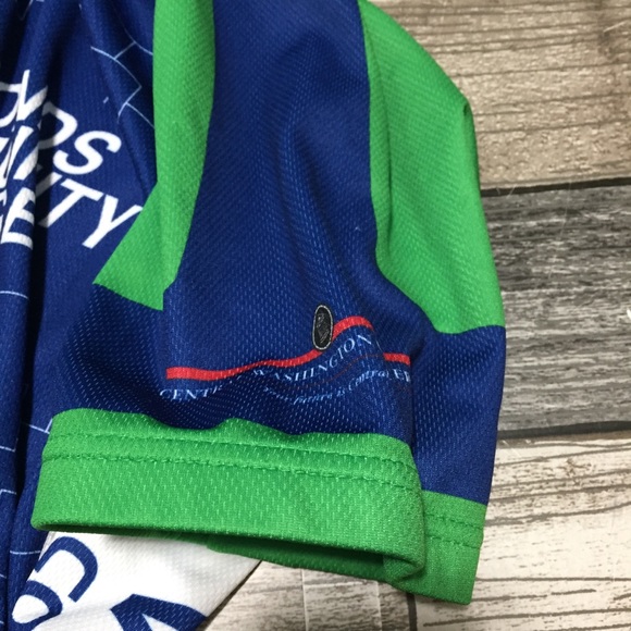 Primal Cycling Jersey Women’s L Blue Green Edmonds Community College BECU - Picture 5 of 7